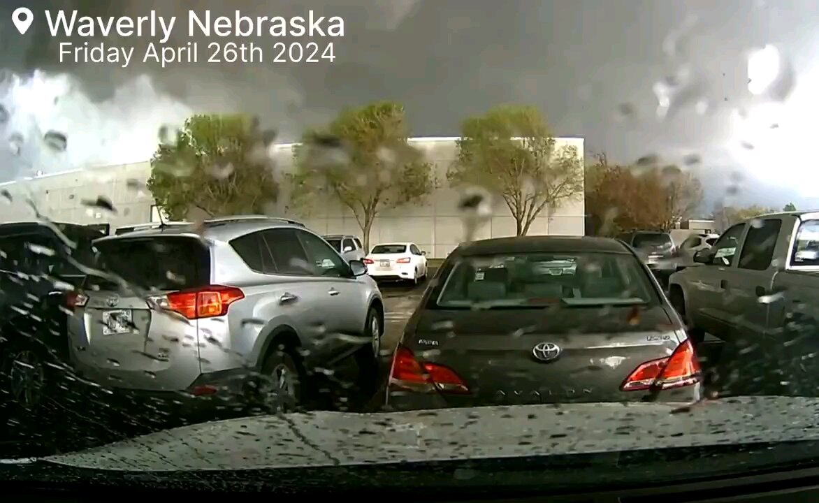 New dashcam footage shows the moment when a powerful EF-3 tornado destroyed a warehouse