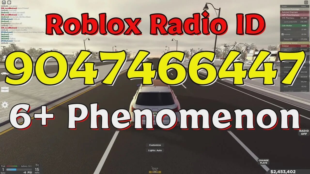 Phenomenon Roblox Radio Codes/IDs