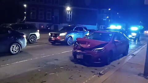 Boston police respond to a motor vehicle accident at Blue Hill Ave and Glenway