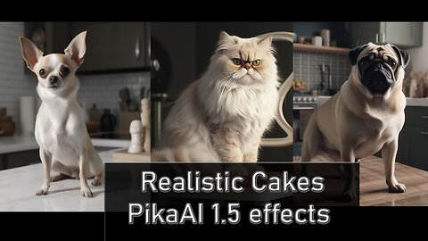 Realistic Cakes PikaAI 1.5 effects #shorts #aianimation #cat #dog #funnycats #funny