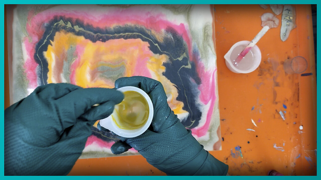 45. How To Topcoat A Resin Painting With Colored Resin