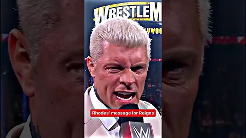 cody rhodes message fro roman reigns || Rhodes' message for Reigns || #codyrhodes #romanreigns