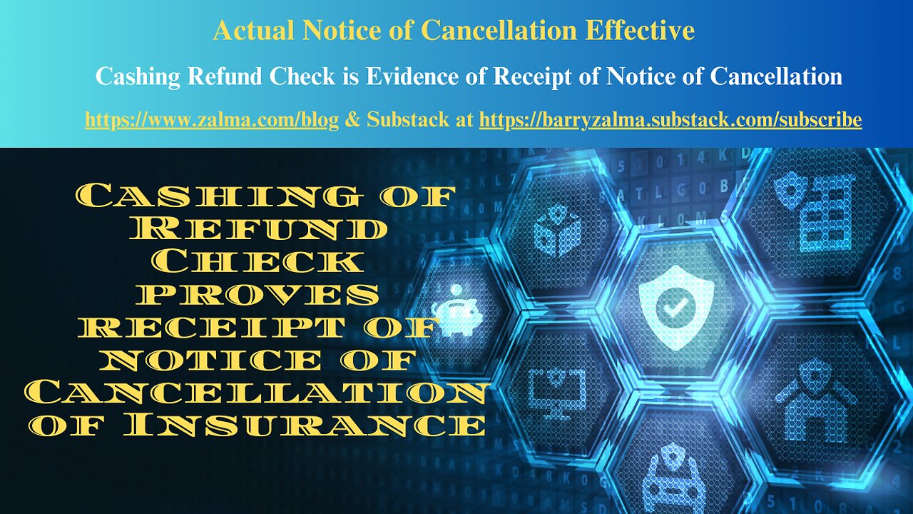 Actual Notice of Cancellation Effective