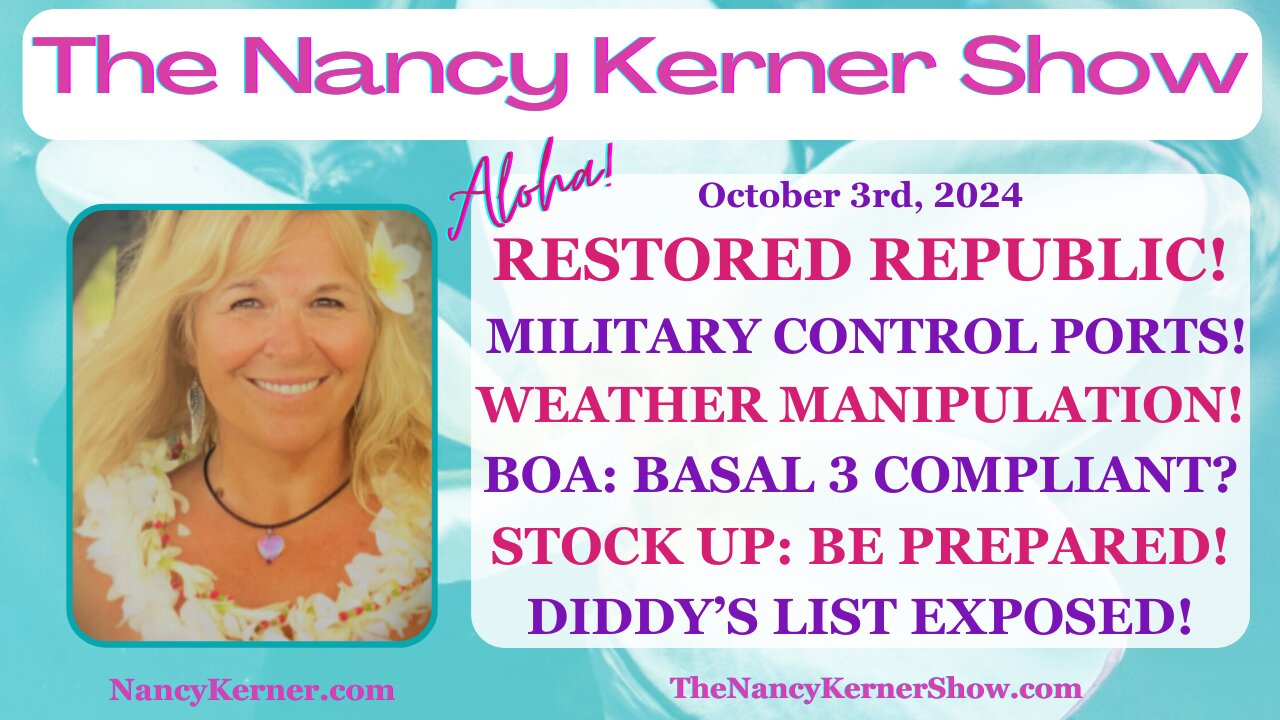 Restored REPUBLIC~Military CONTROL Ports! Weather Manipulated? BOA-Basal 3? Be PREPARED! Diddy List!