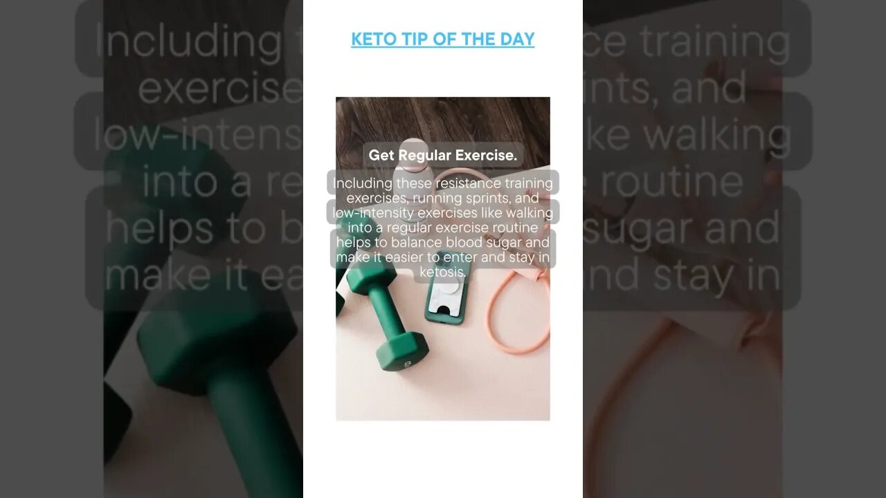 Keto Tip of the Day - Get Regular Exercise.