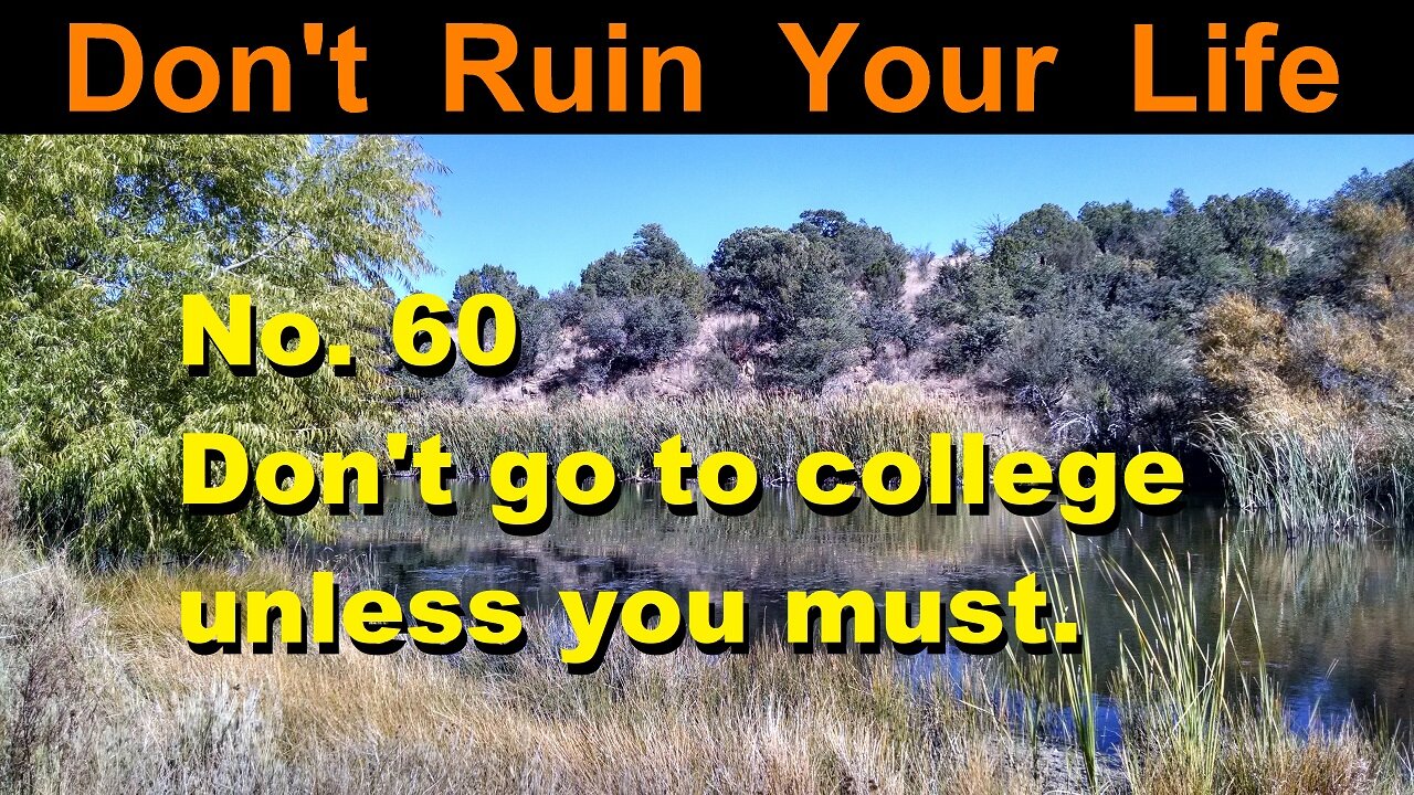 DRYL No. 60 -- Don't go to college unless you must.