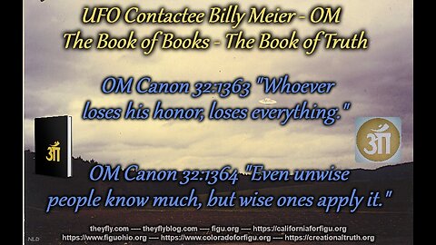 Billy Meier UFO Contact Reports - The Might of correct Words and correct Behaviour