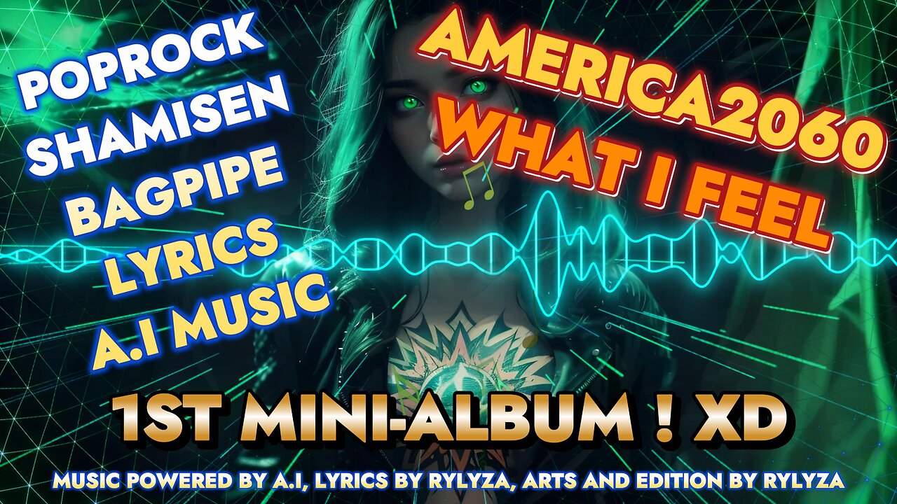 AMERICA2060 - WHAT I FEEL - POPROCK, SHAMISEN, BAGPIPE, LYRICS, A.I MUSIC / 1ST MINI-ALBUM ! XD