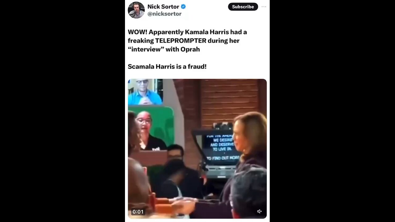 Kabala uses a teleprompter to get through her interview with Oprah