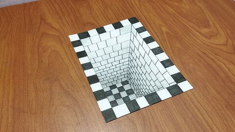 Very Easy 3D Optical illusion Drawing | 3D Hole Optical illusion | 3D Hole Drawing