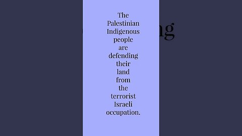 Palestine Under Zionist Israeli Occupation