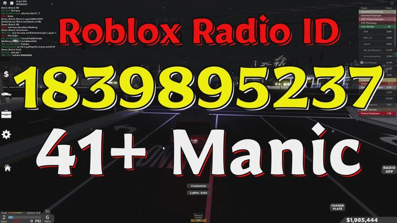 Manic Roblox Radio Codes/IDs