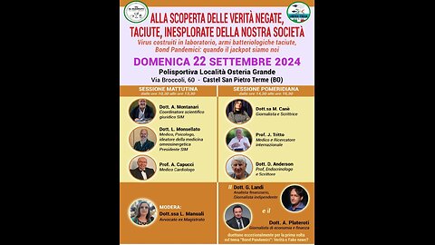 Osteria Grande BO - 22.09.2024 Presentazione evento e Prof. Giuseppe Barbaro