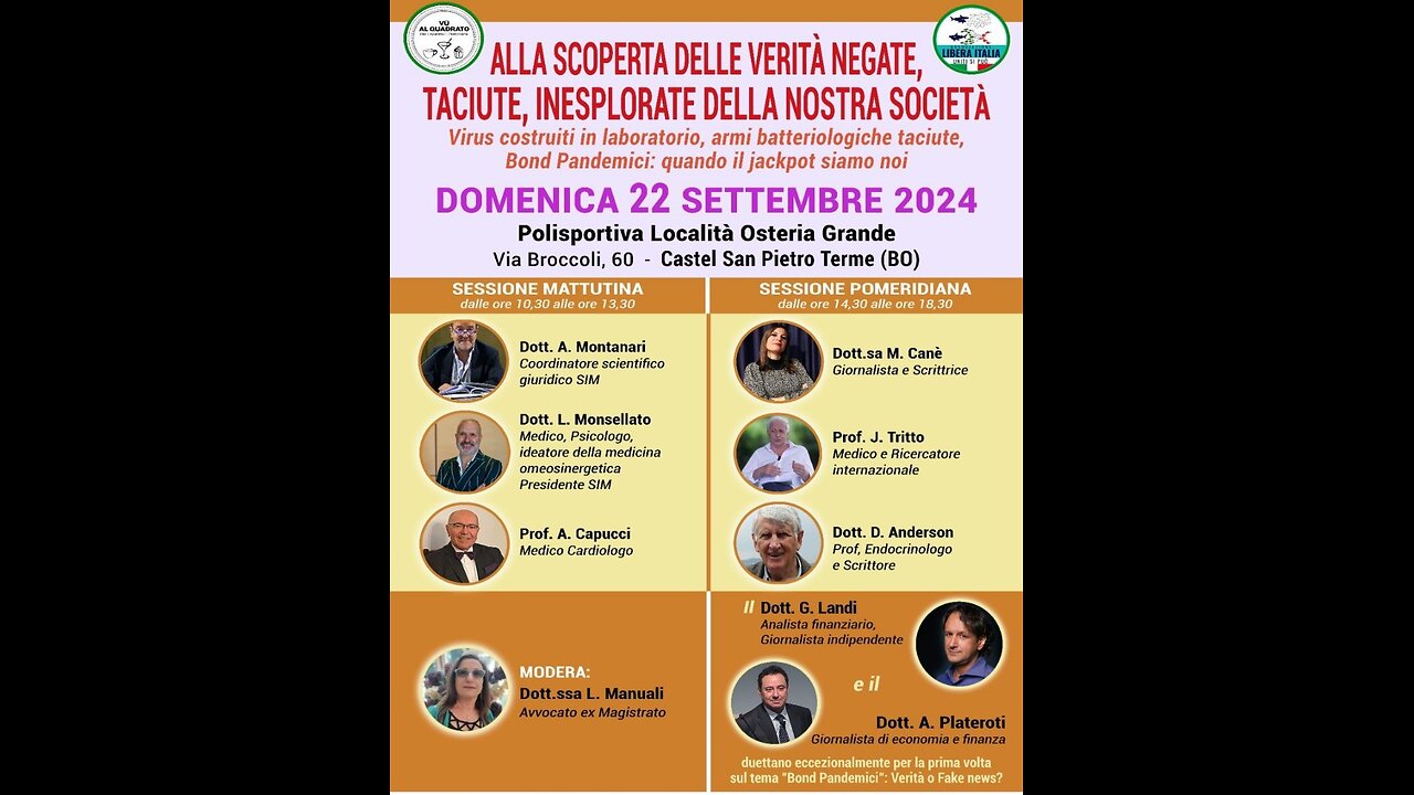 Osteria Grande BO - 22.09.2024 Presentazione evento e Prof. Giuseppe Barbaro