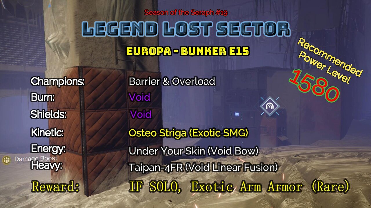 Destiny 2 Legend Lost Sector: Europa - Bunker E15 on my Titan 2-14-23