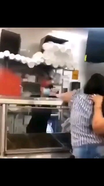 Don't know what started the fight but big girl went to the floor.