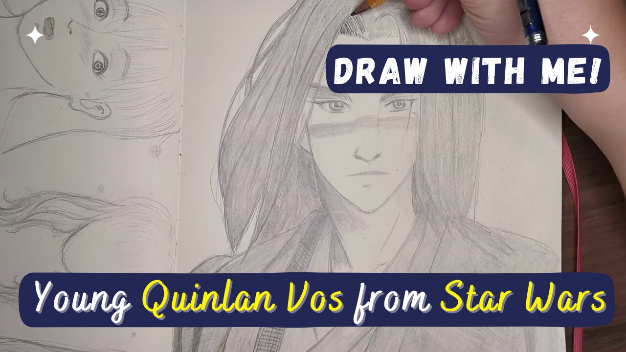 Drawing practice - Young Quinlan Vos of Star Wars (fanart)