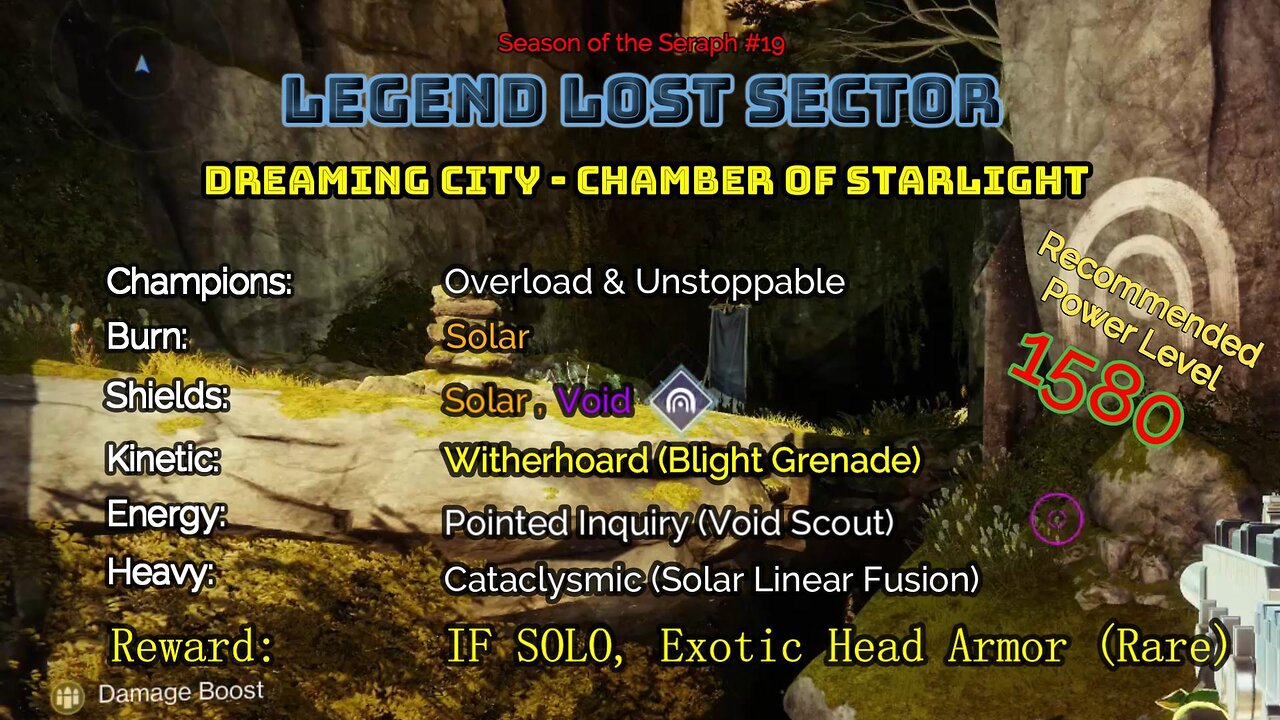 Destiny 2 Legend Lost Sector: Dreaming City - Chamber of Starlight on my Hunter 2-8-23
