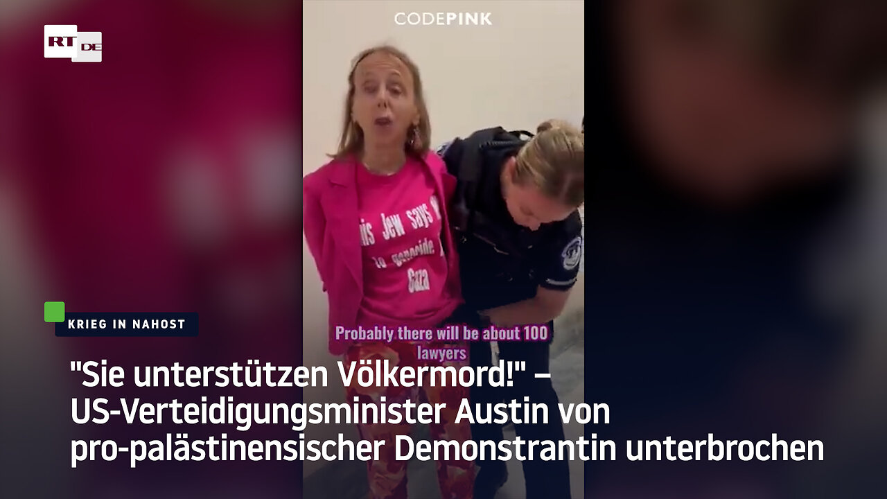 US-Verteidigungsminister Austin von pro-palästinensischer Demonstrantin unterbrochen