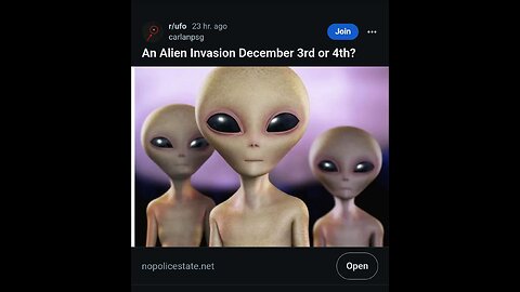 ALIEN INVASION IS DUE TODAY 3RD/4TH DECEMBER - LISTEN TO REASON