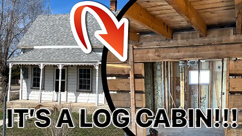 This old house turned out to be a log cabin!