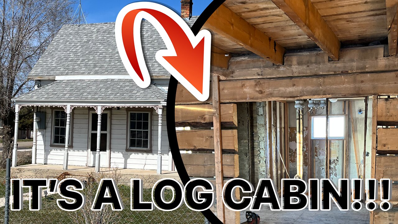 This old house turned out to be a log cabin!