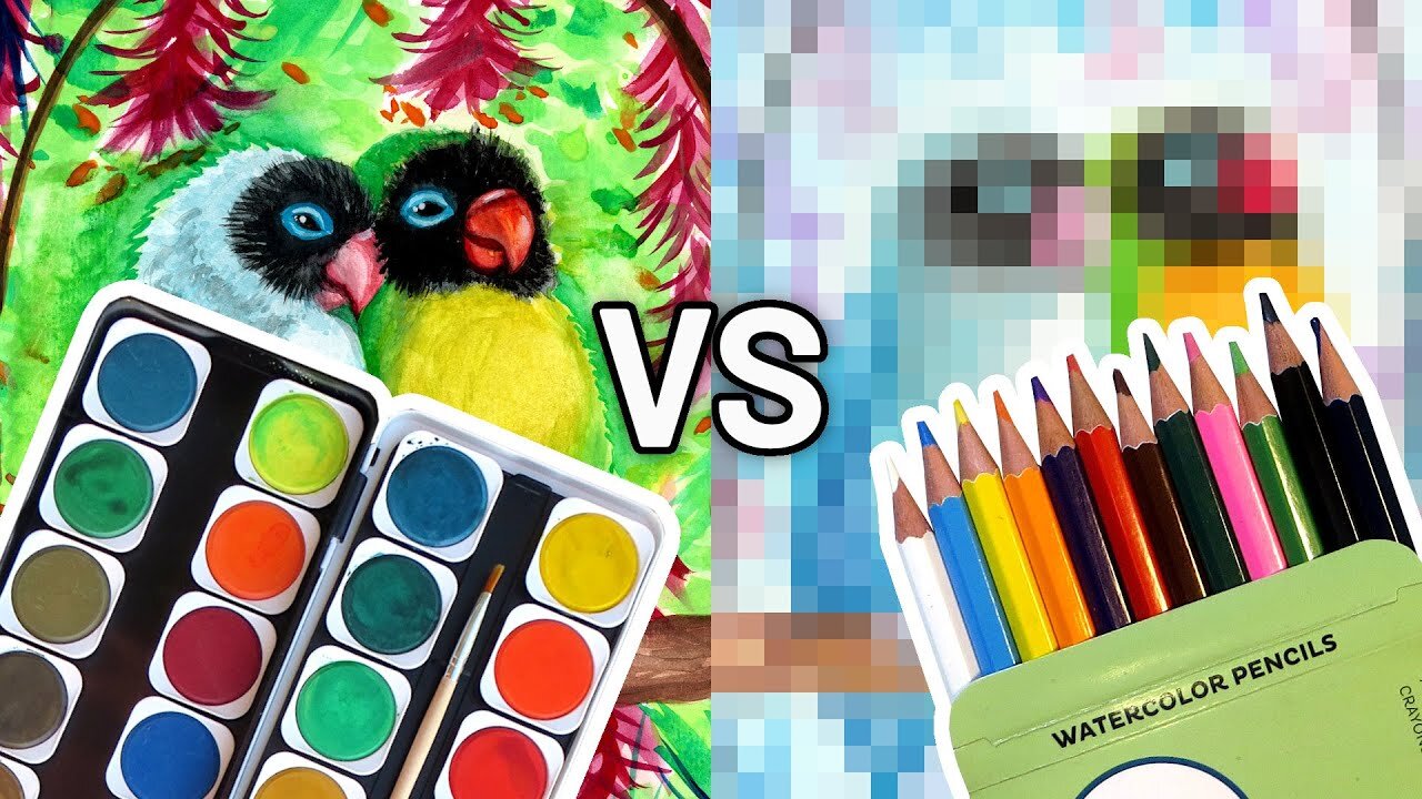 Cheap LIDL Pan Watercolors vs. Watercolor Pencils