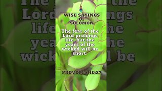 Wise Sayings of Solomon | Proverbs 10:27