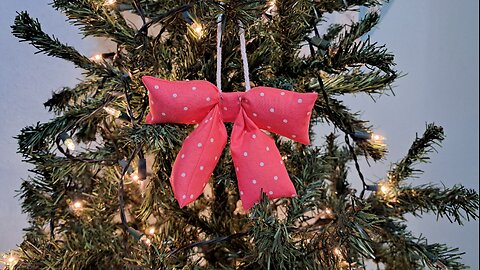 BEST Christmas Fabric Bow Ornament Idea for a Handmade Christmas!