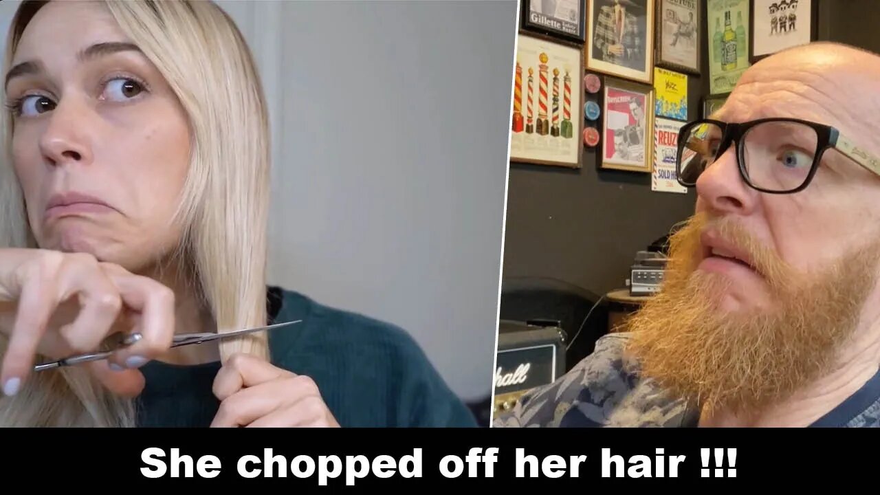 She chopped off her hair !!! - Hairdresser reacts to a hair fail.