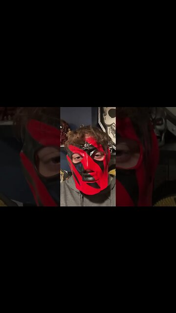 Wearing The WWE Shop Replica Kane Mask! #shorts