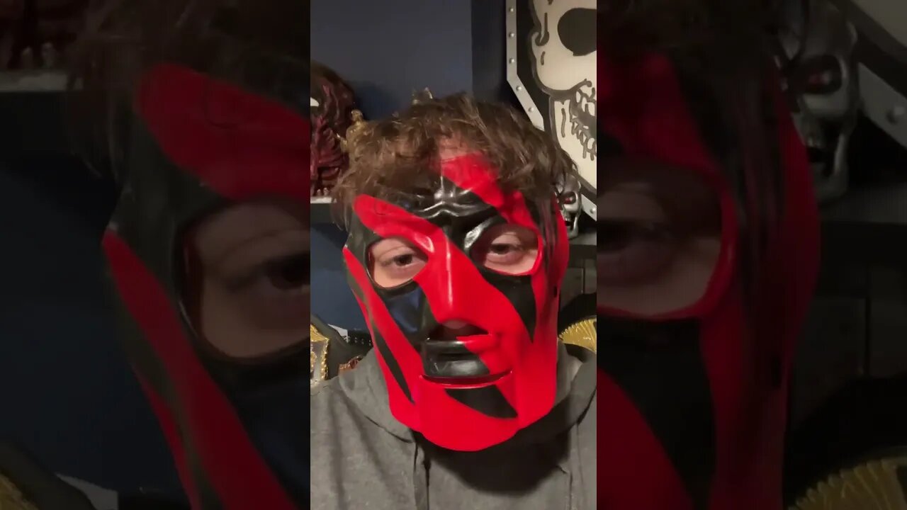 Wearing The WWE Shop Replica Kane Mask! #shorts