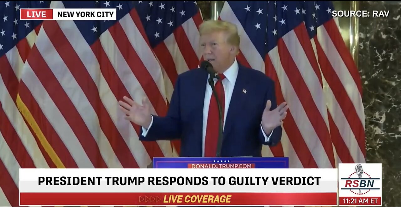 TRUMP❤️🇺🇸🥇ADDRESSES AMERICA🎙️🤍🇺🇸👑IN NYC-COURT GUILTY VERDICT💙🇺🇸🏅🌇⭐️