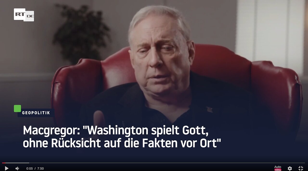 Macgregor: "Washington spielt Gott, ohne Rücksicht auf die Fakten vor Ort"