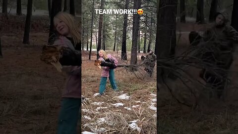 Worked like a team today! #families #homesteading #kids #montana