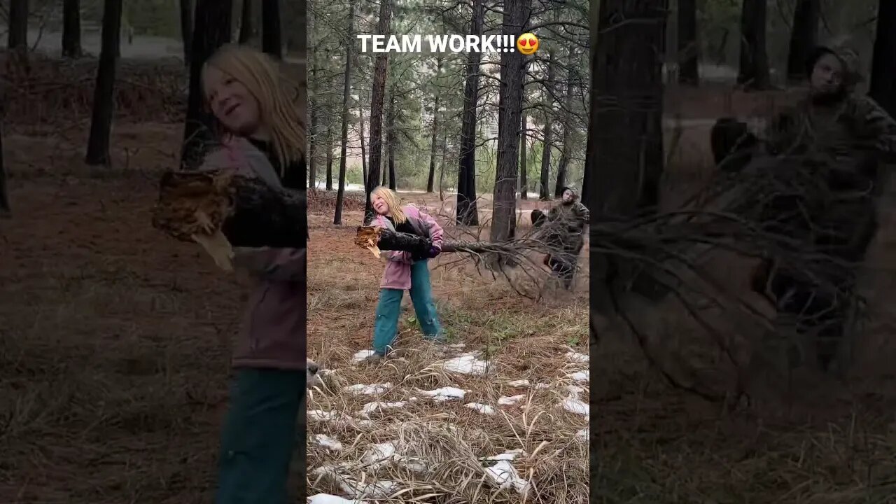 Worked like a team today! #families #homesteading #kids #montana