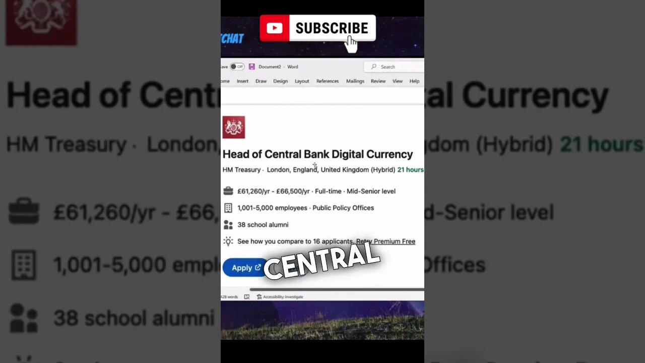 Central Bank Digital Currency Job in UK? End of Crypto? #shorts