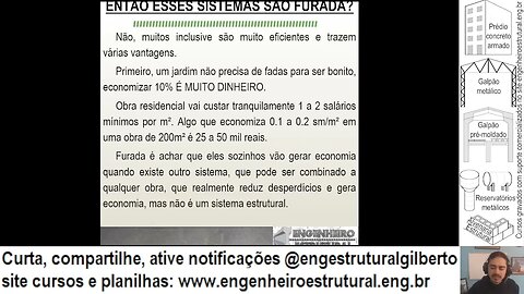 Nenhum sistema estrutural economiza mais que 10% da obra #engestrutural