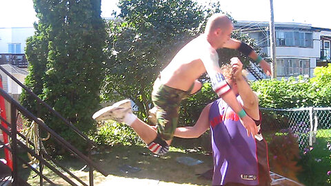 Last Man Standing Match - Triple S VS Devastator - CHW Backyard Wrestling