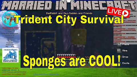 Sponges are Cool!! Trident City Survival #blackminecraft #MarriedInMinecraft #MiM #Minecraft