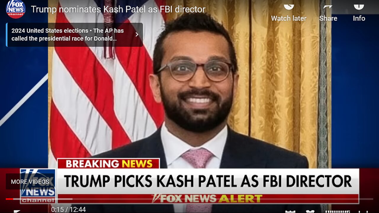 Trump update 12_01_2024...Appoints Kash Patel FBI Director.