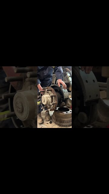 Installing brake shoes #brake #brakes #mechanic