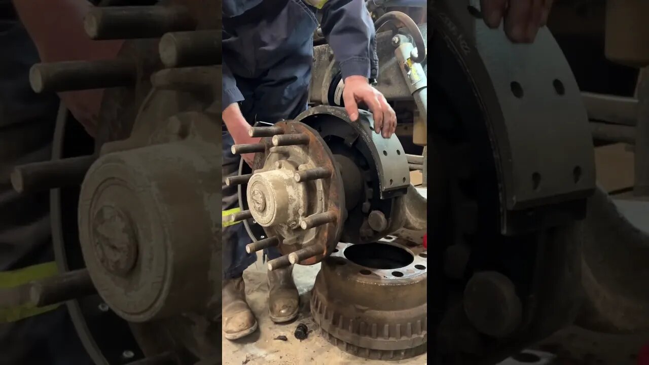 Installing brake shoes #brake #brakes #mechanic