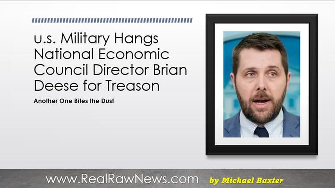 U.S. MILITARY EXECUTES NEC DIRECTOR BRIAN DEESE FOR TREASON - TRUMP NEWS