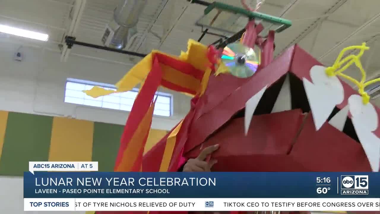 Elementary school students celebrate Lunar New Year