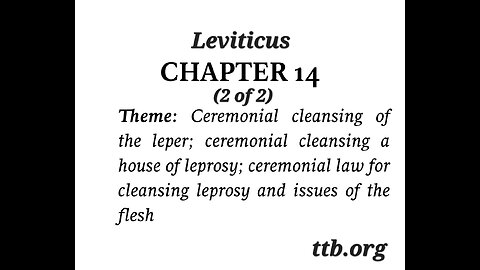 Leviticus Chapter 14 (Bible Study) (2 of 2)