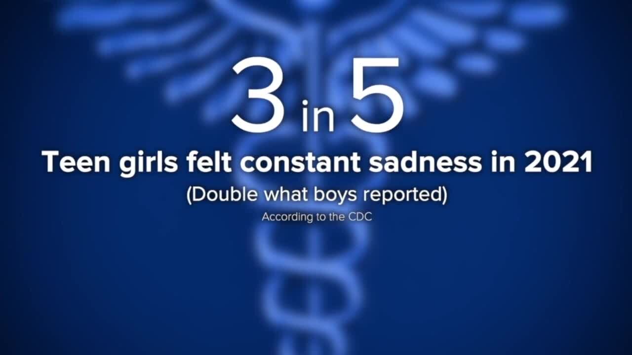 Major rise in concern for teen girl's mental health as the CDC reports every 3 in 5 feel hopeless or sadness