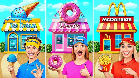 One Colored House Challenge | McDonald’s vs Ice Cream vs Donatist will be a lot of fun!