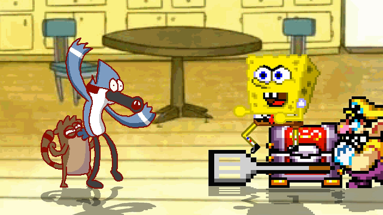 MUGEN - Mordecai & Rigby vs. Spongebob & Ashley - Download