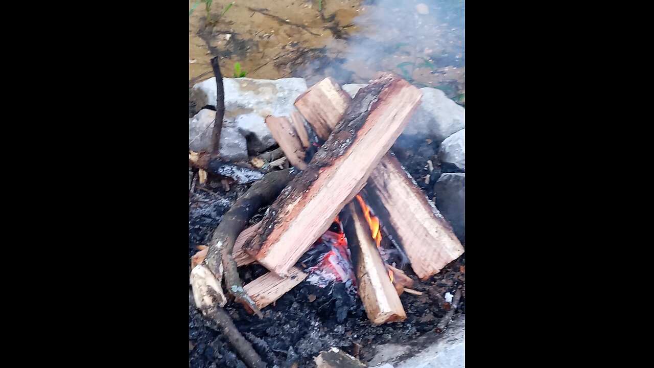 Enjoying a campfire